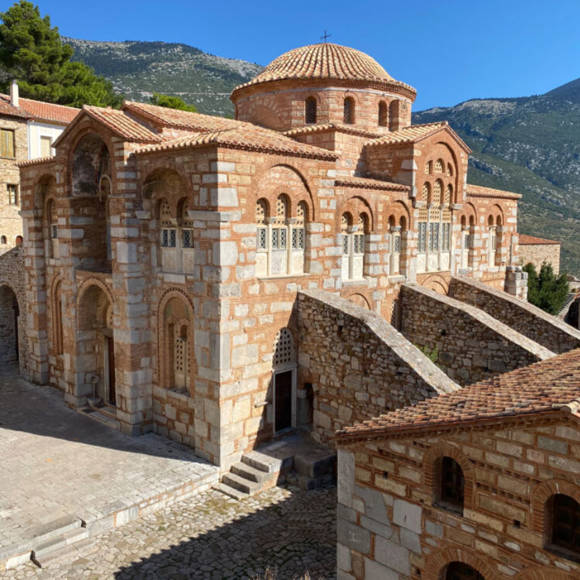 Interior of the basilica in the Monastery of Hosios Loukas Monastery